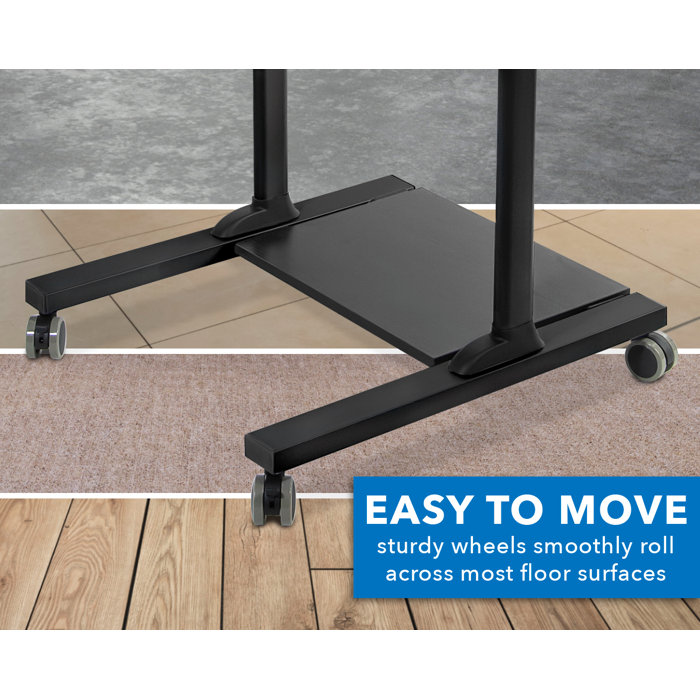 MountIt! Mobile Standing Desk with Dual Monitor Mount, 40 Inch Wide Height Adjustable